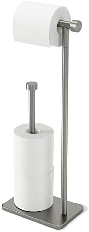 Umbra Cappa Toilet Paper Stand, Freestanding Metal with Reserve, Nickel