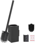 BVL Toilet Brush and Holder Black Toilet Bowl Brush for Ceaning with Stainless Steel Handle Wall Mounted