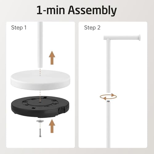 KES White Toilet Paper Holder Stand, Freestanding with Heavy Base