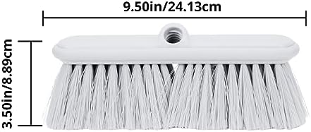 SPARTA Flo-Thru Heavy-Duty Deck Scrub Brush Nylon Bristled, Boat and Floor Scrub Broom with Protective Bumper for Floors and Large Equipment, Plastic, 9.5 Inches, Gray