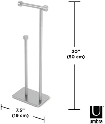 Umbra Cappa Toilet Paper Stand, Freestanding Metal with Reserve, Nickel