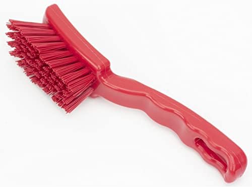 SPARTA 41395EC05 Plastic Scrub Brush, Detail Brush, Kitchen Brush With Hanging Hole For Cleaning, 7 Inches, Red