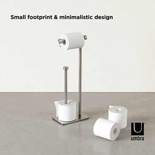 Umbra Cappa Toilet Paper Stand, Freestanding Metal with Reserve, Nickel