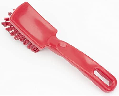 SPARTA 41395EC05 Plastic Scrub Brush, Detail Brush, Kitchen Brush With Hanging Hole For Cleaning, 7 Inches, Red