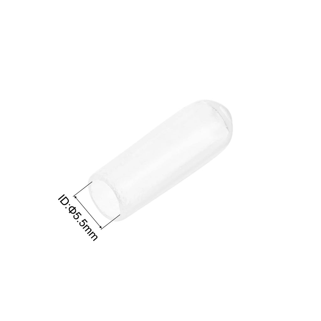 20pcs Rubber End Caps 5.5mm ID Vinyl Round Tube Bolt Cap Cover Thread Protectors Clear