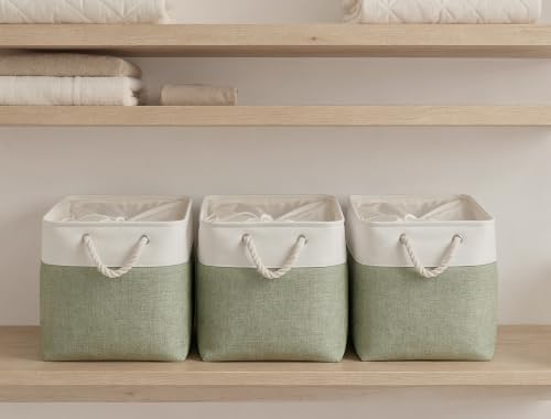 16x12x12 In Foldable Fabric Large Storage Bins with Handle 3 Pack