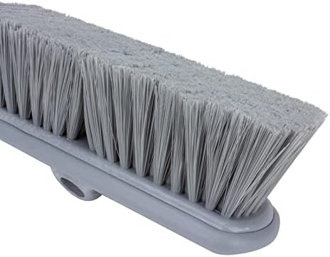 SPARTA Flo-Thru Heavy-Duty Deck Scrub Brush Nylon Bristled, Boat and Floor Scrub Broom with Protective Bumper for Floors and Large Equipment, Plastic, 9.5 Inches, Gray