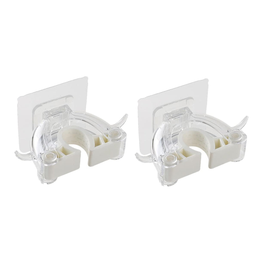 2pcs Multi function Mop Holder Wall Mount Broom Hanger Plastic Mop Clip for Home Kitchen Cleaning