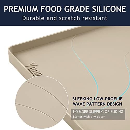 Heavy Duty Silicone Under Sink Mat for Kitchen Waterproof 34" x 22", Extra Thick Rubber Mat Drip Tray, Raised Edge Under Sink Liner, Prevent Drips, Leaks, Spills, Beige