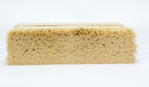 SPARTA Flo-Thru Heavy-Duty Deck Scrub Brush Nylon Bristled, Boat and Floor Scrub Broom with Protective Bumper for Floors and Large Equipment, Plastic, 9.5 Inches, Tan