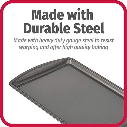 GoodCook Everyday Baking Sheet with Carbon Steel Construction & Scratch-Resistant Metal-Utensil Safe Nonstick , 9 x 13-Inch