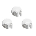 3pcs Wall mounted Mop and Broom Holder Suction Cup Clamps White Anti