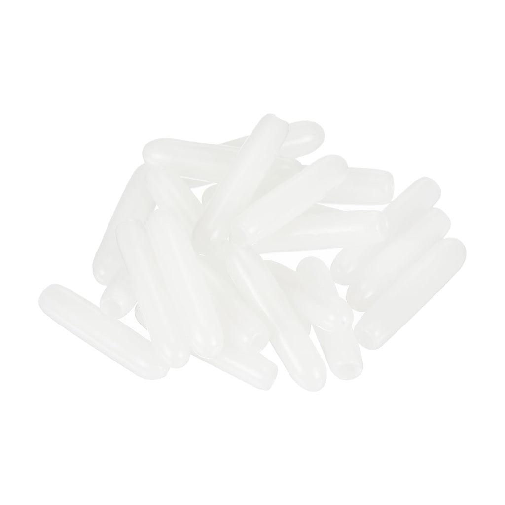 20pcs Rubber End Caps 1.8mm ID Vinyl Round Tube Bolt Cap Cover Thread Protectors White