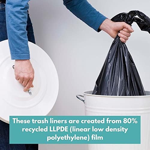PSBM 33 Gallon Black Trash Bag, 100 Bags, 1.5 Mil Thick, For Commercial Kitchen, Warehouse, Office, Janitorial, Can Liners, Large Garbage Bags