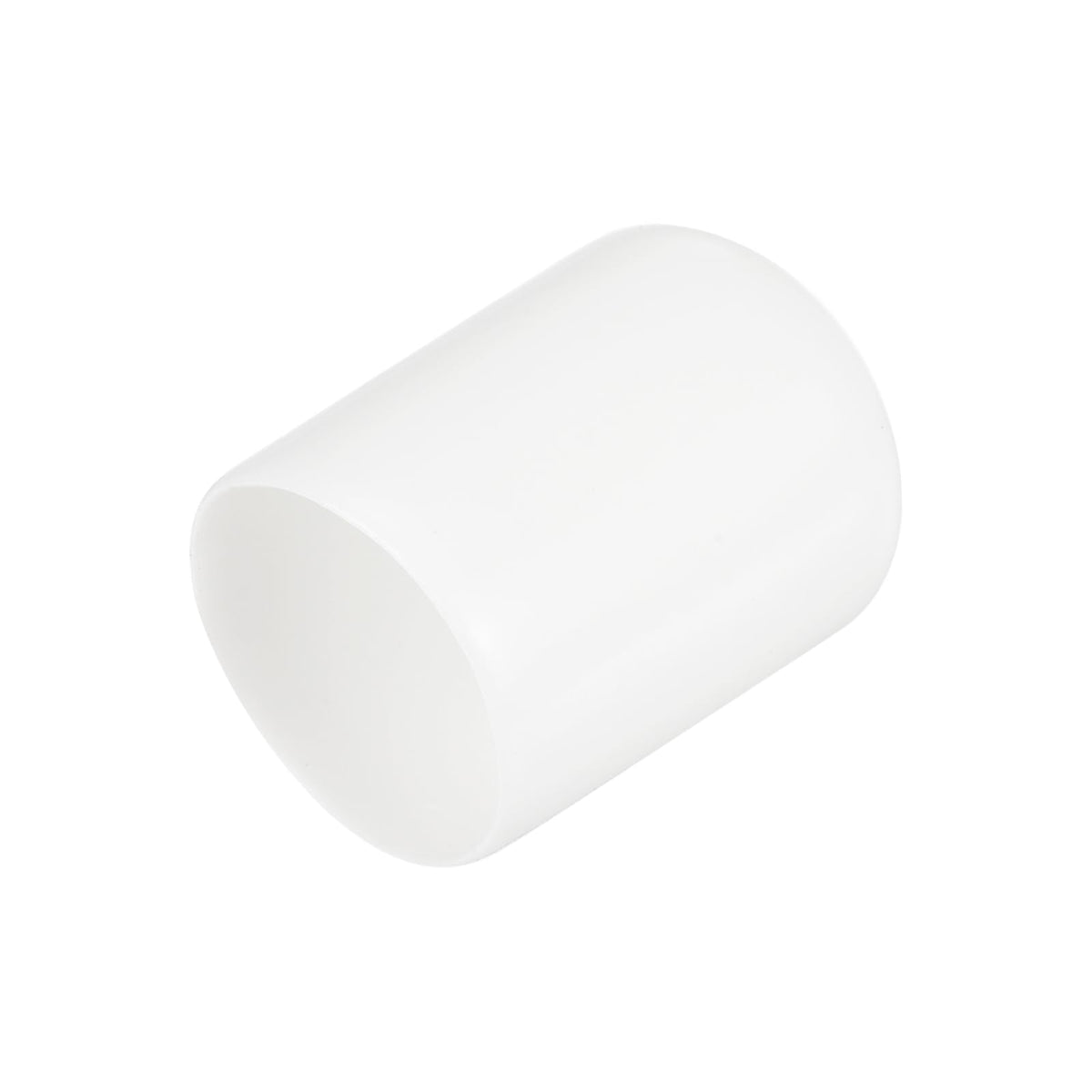 20pcs Rubber End Caps 15.5mm ID Vinyl Round Tube Bolt Cap Cover Thread Protectors White