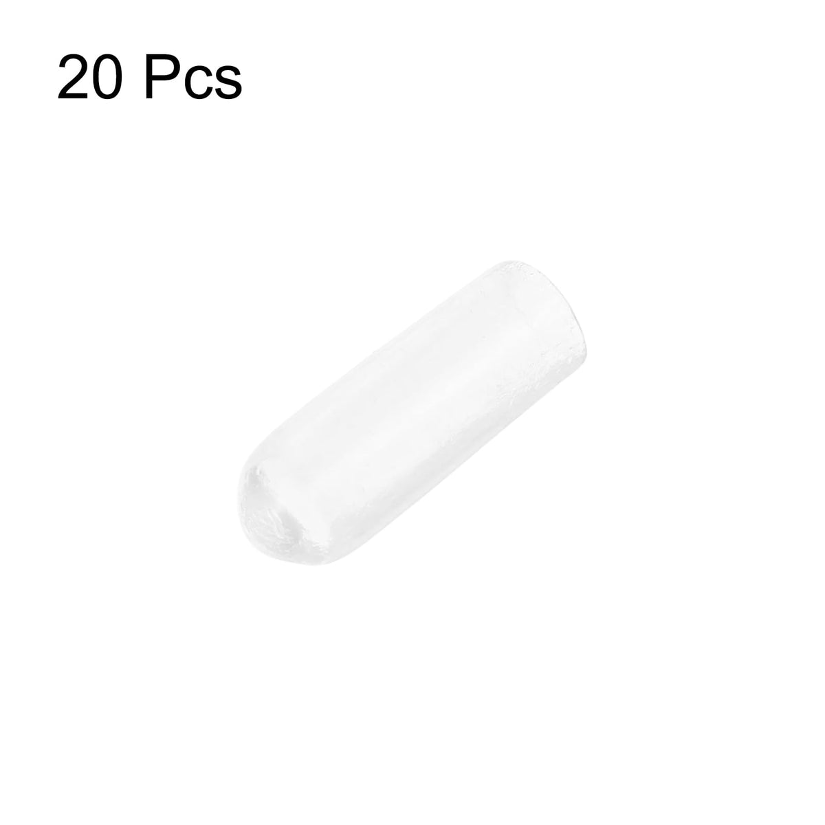 20pcs Rubber End Caps 5.5mm ID Vinyl Round Tube Bolt Cap Cover Thread Protectors Clear