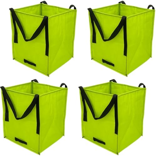 DURASACK Heavy Duty Storage Tote Bag 22-Gallon, Lime Green, Pack of 4