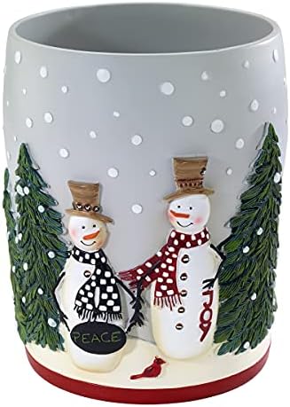 Avanti Linens - Christmas Wastebasket, Bathroom Trash Can for Home & Office