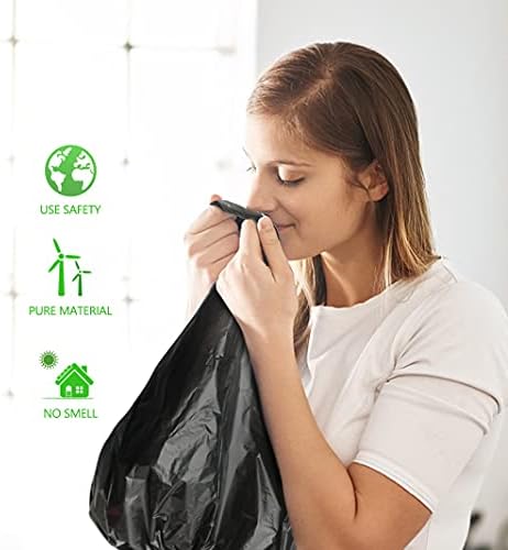 Teivio Small Black Trash Bags 4 Gallon 1000 Count Kitchen Bulk Garbage Bags