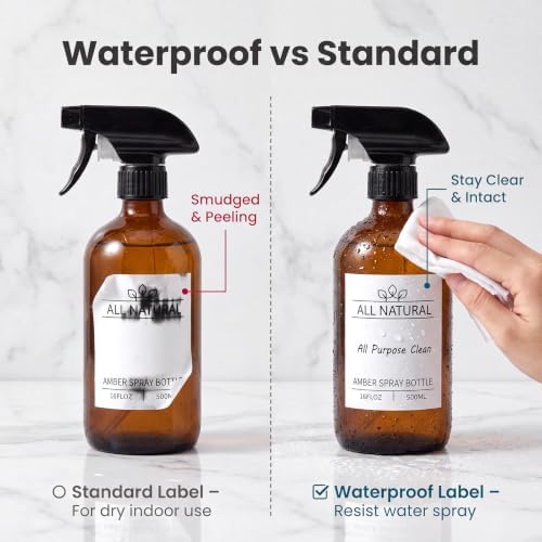 Maredash 16oz Amber Glass Spray Bottles,Spray Bottles for Cleaning 2pcs