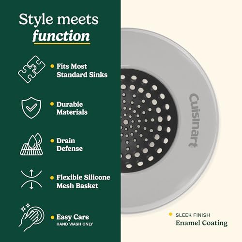 Cuisinart Stainless Steel Kitchen Sink Drain Strainer, 2-Pack, 4.35"