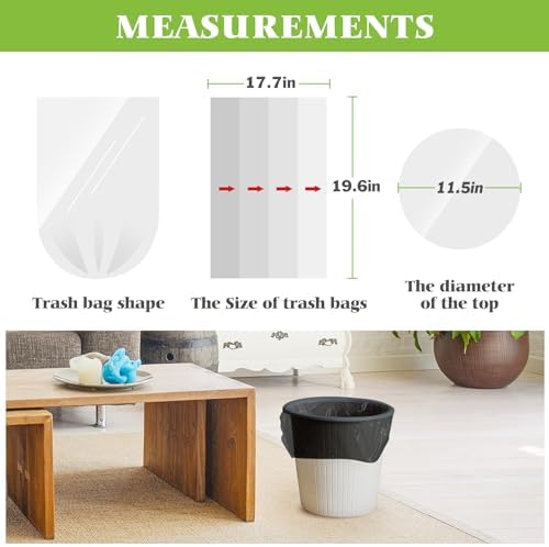 Teivio Small Black Trash Bags 4 Gallon 1000 Count Kitchen Bulk Garbage Bags