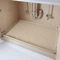 Heavy Duty Silicone Under Sink Mat for Kitchen Waterproof 34" x 22", Extra Thick Rubber Mat Drip Tray, Raised Edge Under Sink Liner, Prevent Drips, Leaks, Spills, Beige