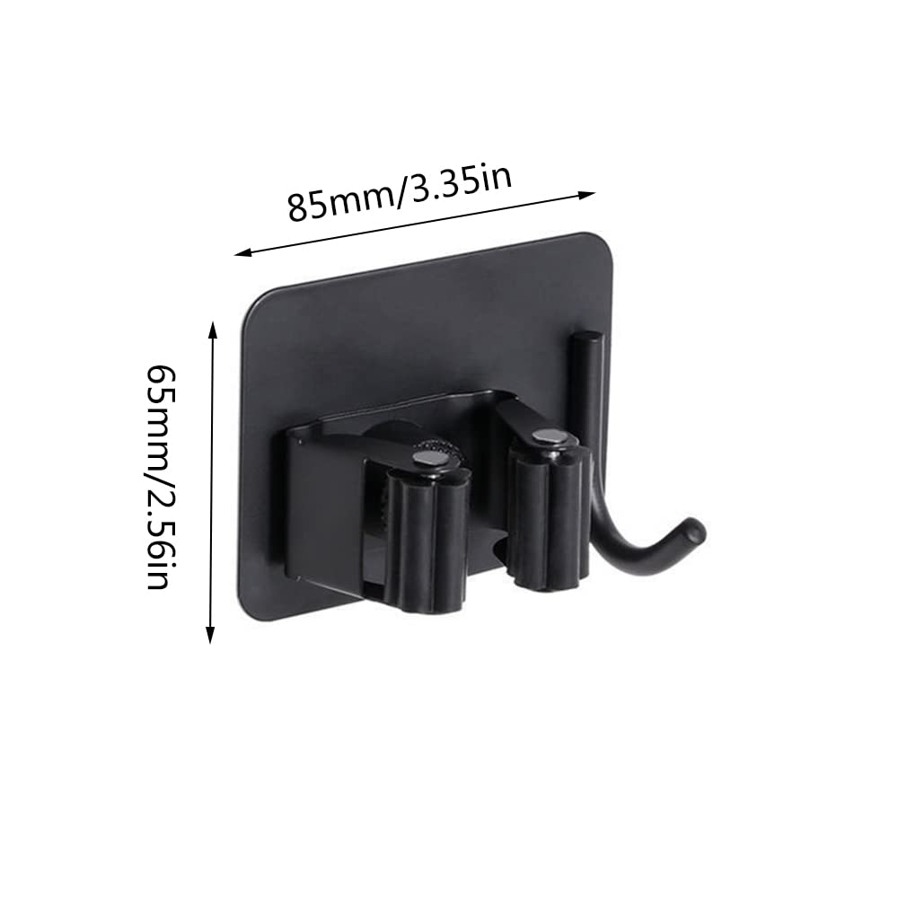 Pack of 8 Stainless Steel Broom Holder No Drill Mop Wall Mount Holder Gripper Rack with Hook Hanger Garden Tool Organizer (4 Count)