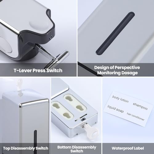 EHORIA Shampoo and Conditioner Dispenser, Shower Soap Dispenser