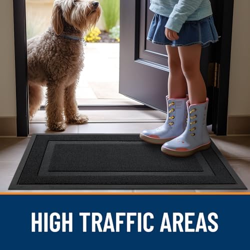 OLANLY Front Door Mat Outside 71x23, All-Season Heavy-Duty Rubber Doormat