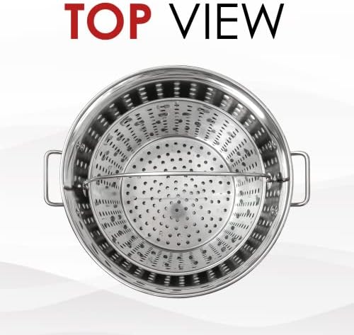 CONCORD Stainless Steel Stock Pot w/Steamer Basket. Cookware great for boiling and steaming (80 Quart)