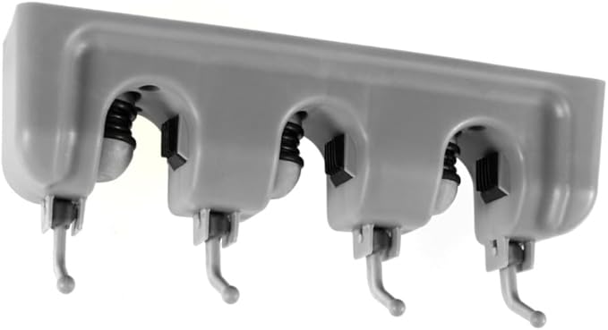 Garage Storage Rack Mop Broom Holder Wall Mount Ball Slots Hooks Umbrella Clip Holder Grey