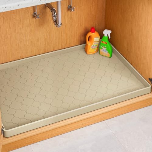 Jin&Bao Under Sink Mat 40" x 22" Waterproof Silicone Cabinet Kitchen Liner