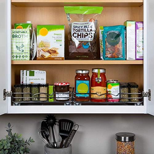 Pull-Out Cabinet Spice Rack Organizer, 12 ⅜"W x 10 ⅜"D x 2 ¾"H