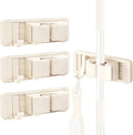 3PCS Mop and Broom Gripper with Hook Wall Mounted Self Adhesive or Drilling Mop Storage Rack for Closet Laundry Bathroom Cleaning Tool Organizer