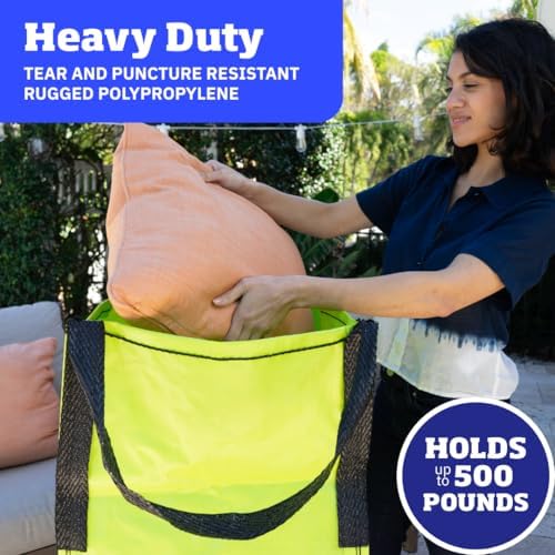 DURASACK Heavy Duty Storage Tote Bag 22-Gallon, Lime Green, Pack of 4