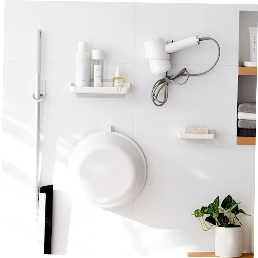 3pcs Punch Broom Mop Holder Wall Mount Hooks Multifunctional Mop Organizer for Umbrellas and Cleaning Tools Home Kitchen Garage Storage