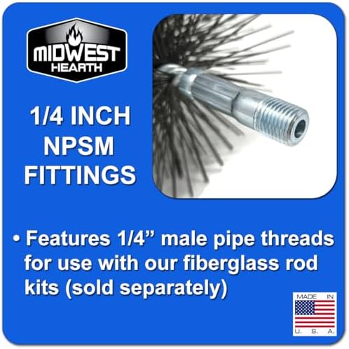Midwest Hearth Wire Chimney Cleaning Brush (10-Inch Round), Made in USA