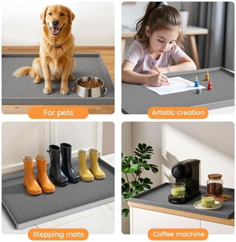 Jin&Bao Under Sink Mat 40" x 22" Waterproof Silicone Cabinet Kitchen Liner