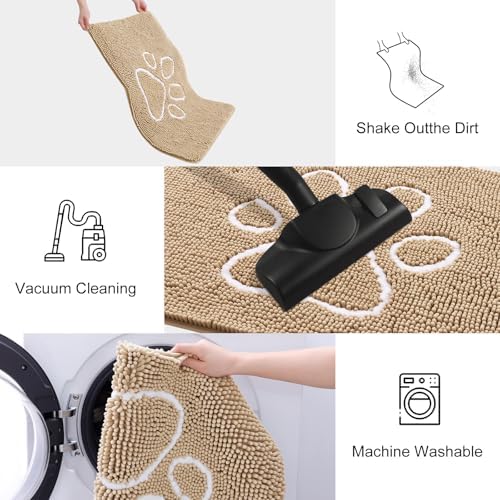 Smiry Dog Door Mat for Muddy Paws, Absorbent Non Slip Dirt Trapper, 40x24