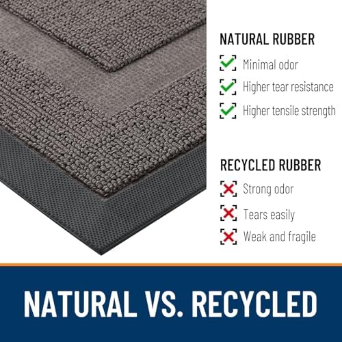 OLANLY Half Circle Front Door Mat Outside 47x32 All-Season Rubber Doormat