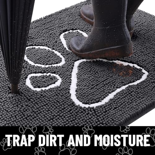 Smiry Dog Door Mat for Muddy Paws, Absorbent Non Slip Dirt Trapper, 70x32