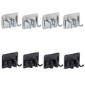 Pack of 8 Stainless Steel Broom Holder No Drill Mop Wall Mount Holder Gripper Rack with Hook Hanger Garden Tool Organizer (4 Count)