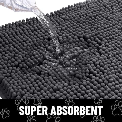 Smiry Dog Door Mat for Muddy Paws, Absorbent Non Slip Dirt Trapper, 70x32