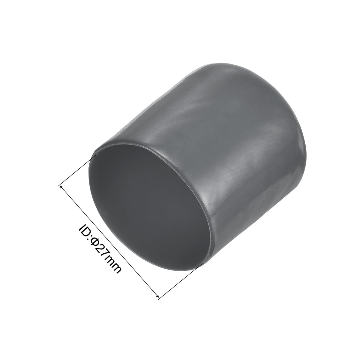 20pcs Rubber End Caps 27mm ID Vinyl Round Tube Bolt Cap Cover Thread Protectors Dark Grey