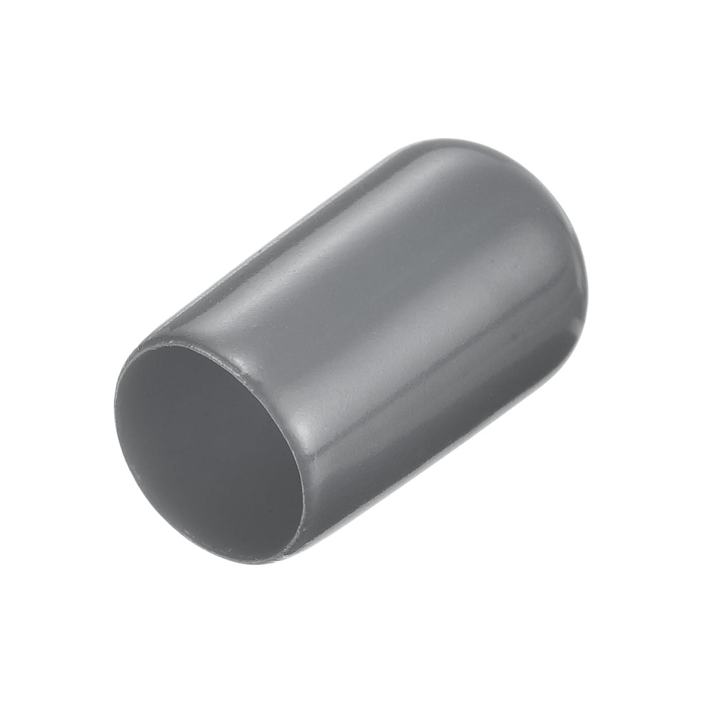 20pcs Rubber End Caps 4.5mm ID Vinyl Round Tube Bolt Cap Cover Thread Protectors Dark Grey