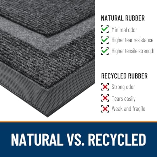 OLANLY Front Door Mat Outside 47x34, All-Season Heavy-Duty Rubber Doormat