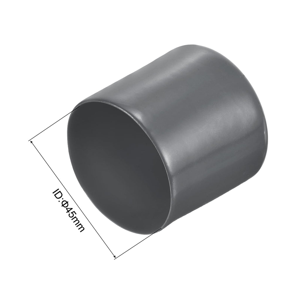 20pcs Rubber End Caps 45mm ID Vinyl Round Tube Bolt Cap Cover Thread Protectors Dark Grey