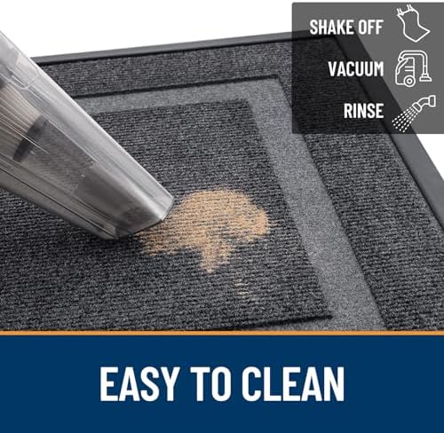 OLANLY Front Door Mat Outside 47x34, All-Season Heavy-Duty Rubber Doormat
