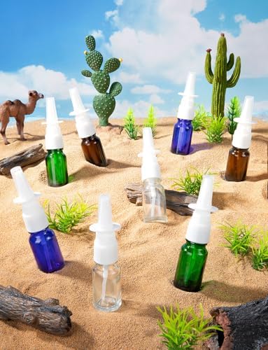 10 Pcs Nasal Spray Bottle Glass Empty Refillable, 10ML/0.35OZ